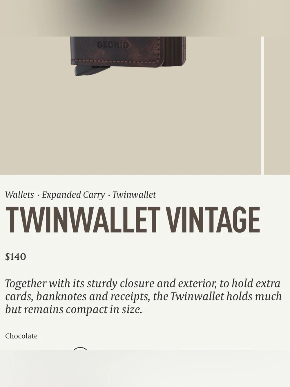 Secrid Twinwallet Vinatge Leather - chocolate - like new